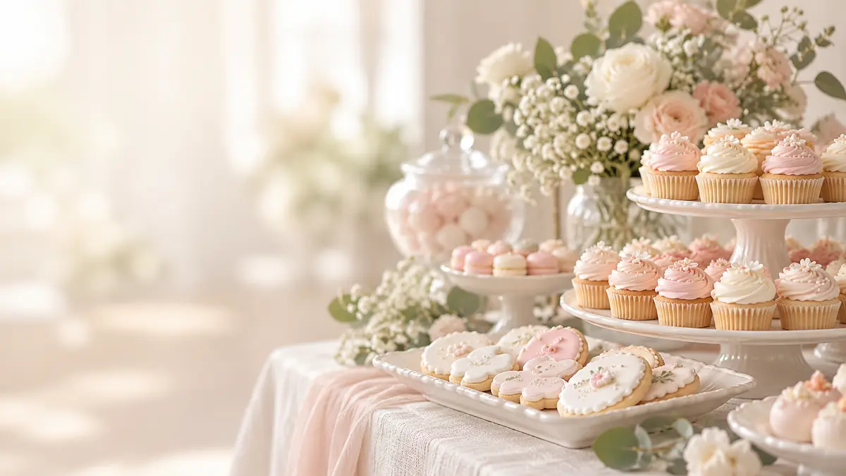 Mesa dulce para baby shower y bautizos