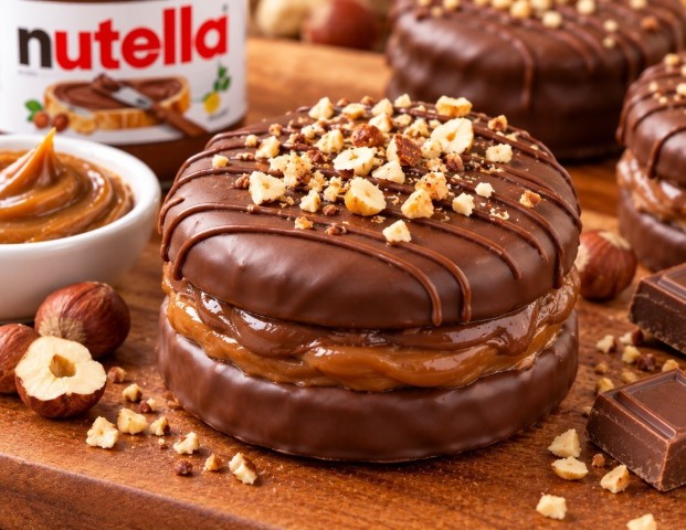 Mini alfajor manjar + Nutella