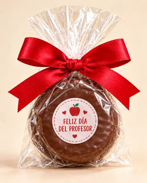 Alfajor de manjar clásico bañado en chocolate