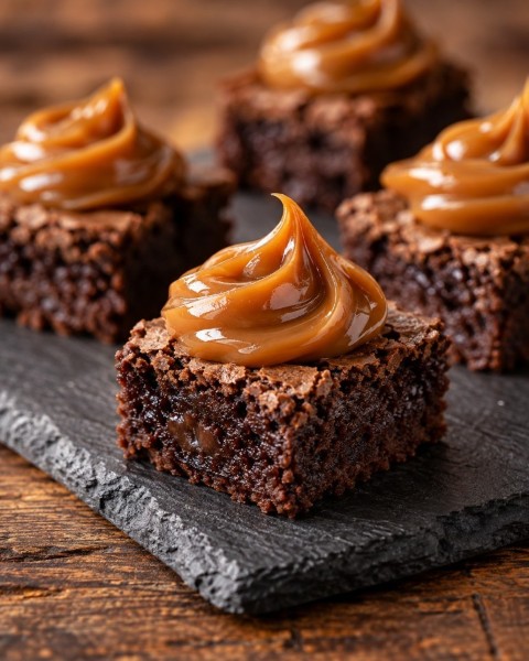 Brownie con topping de manjar