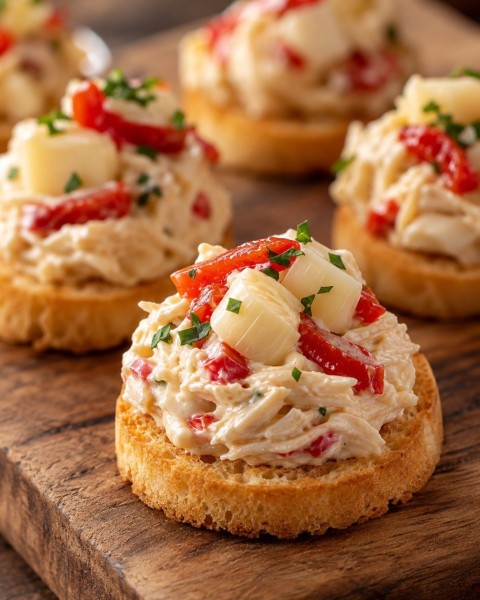 Canapé mousse pollo y palmito
