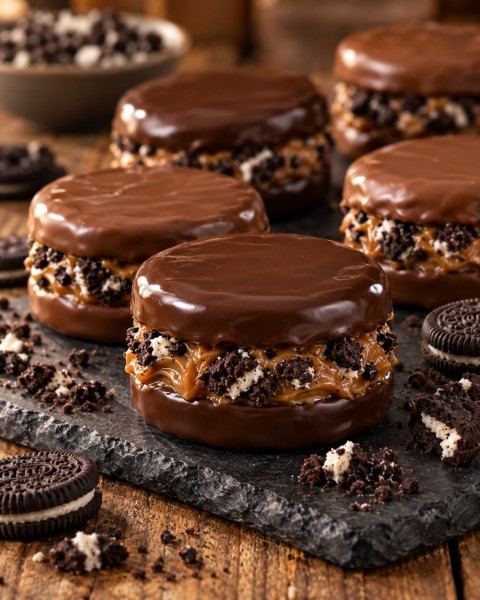 Mini alfajor manjar + Oreo